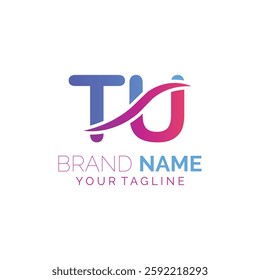 TU logo design. Trendy awesome artistic TU initial based Alphabet icon logo.