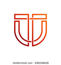 TU Logo, UT Logo, Letter T And Letter U In Unity With Mono Line Style, Logo template Ready For Use
