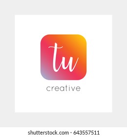 TU logo, vector. Useful as branding, app icon, alphabet combination, clip-art.