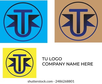 TU modernes Logo-Design. Abstraktes modernes und schlichtes TU-Logo-Design in Illustrator.