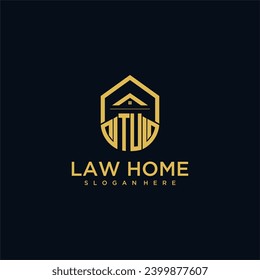 TU monogram initial logo for lawhome with shape home design