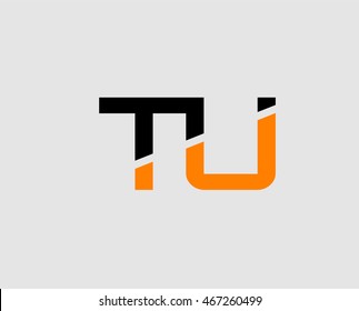 TU negative space letter logo
