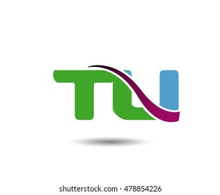 TU negative space letter logo
