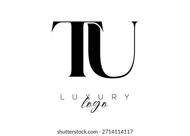 TU Serif Letter Monogramm Typografie Logo für elegante Premium-Branding-Identität