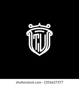 TU shield initial monogram with high quality professional design that will print well