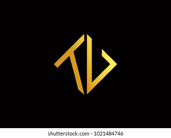 TU square shape Gold color logo