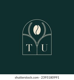 TU Unique and simple logo design combination of letters and coffee bean