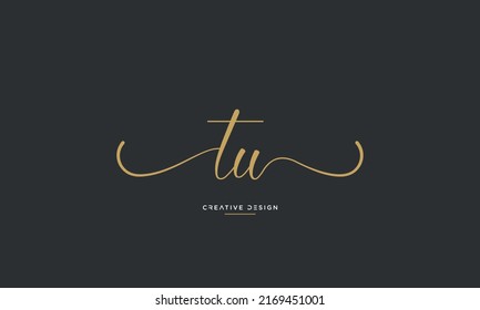 TU, UT Abstract Initial Letters Luxury Logo Monogram