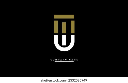 TU, UT Abstract Letters Logo Monogram