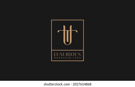 TU or UT alphabet letter monogram vector logo template