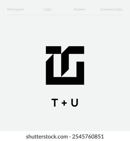 TU UT Letter Initial Logo Design Template. Monogram logo combining the letters T and U. Modern and minimalist logo concept suitable for businesses and companies.