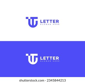 tu, ut letter modern branding logo