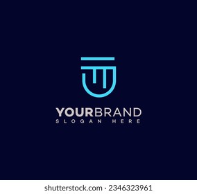 tu, ut letter modern branding logo