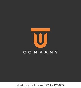 TU or UT  logo vector icon illustration modern design.