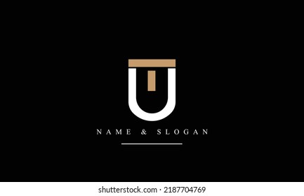 TU, UT, T, U abstract letters logo monogram