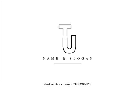 TU, UT, T, U abstract letters logo monogram