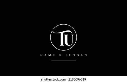 TU, UT, T, U abstract letters logo monogram