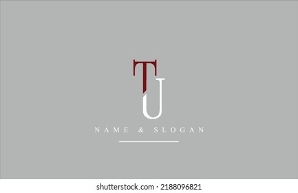 TU, UT, T, U abstract letters logo monogram