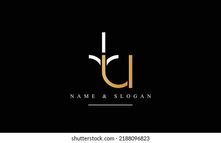 TU, UT, T, U abstract letters logo monogram