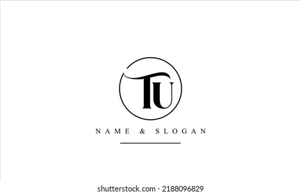 TU, UT, T, U abstract letters logo monogram