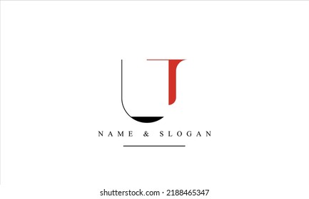 TU, UT, T, U abstract letters logo monogram