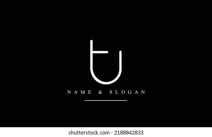 TU, UT, T, U abstract letters logo monogram