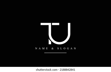 TU, UT, T, U abstract letters logo monogram