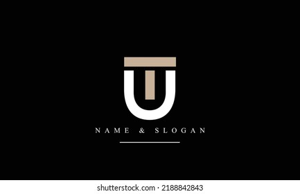 TU, UT, T, U abstract letters logo monogram