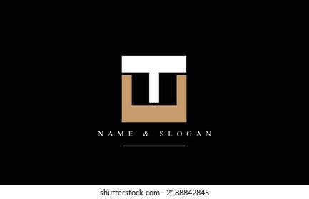 TU, UT, T, U abstract letters logo monogram