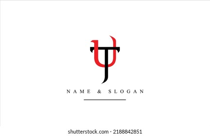 TU, UT, T, U abstract letters logo monogram