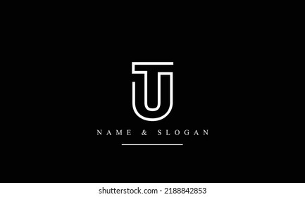 TU, UT, T, U abstract letters logo monogram