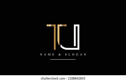 TU, UT, T, U abstract letters logo monogram