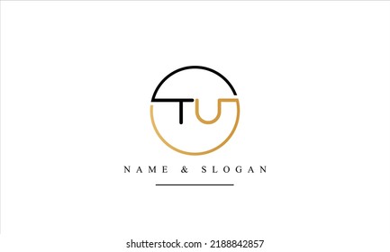 TU, UT, T, U abstract letters logo monogram