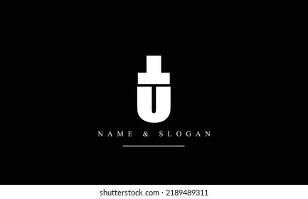 TU, UT, T, U abstract letters logo monogram