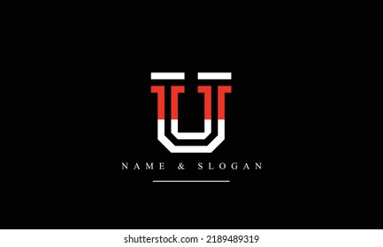 TU, UT, T, U abstract letters logo monogram