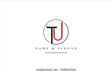 TU, UT, T, U abstract letters logo monogram