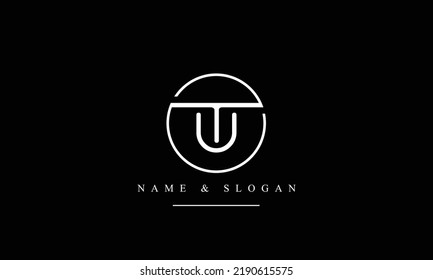 TU, UT, T, U abstract letters logo monogram