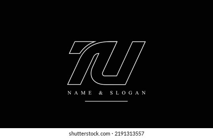 TU, UT, T, U abstract letters logo monogram