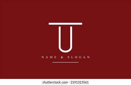 TU, UT, T, U abstract letters logo monogram