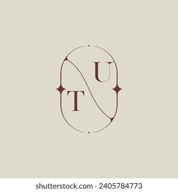 TU wedding classic in elegant monogram with high quality professional design that will print well