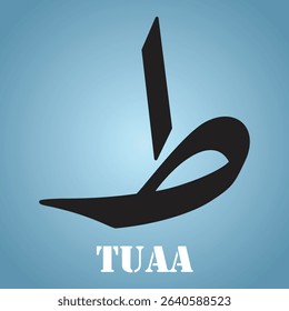 Tuaa Arabic letter Arabic calligraphy vector design Khat e Riq'a.