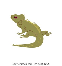 Tuatara Reptile Animal Cartoon Style Illustration