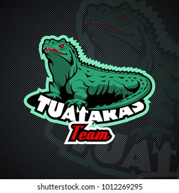 Tuataras, reptile logo template.