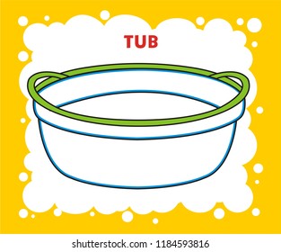 TUB DRAWING COLORING PAGE VECTOR ILLUSTRATION 