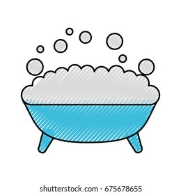 Tub with foam icon