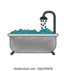 Tub with shower isolated scribble