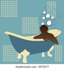 in the tub vector