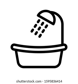 tub vector thin line icon 