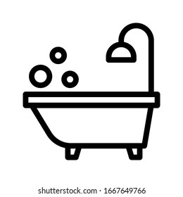 tub vector thin line icon 