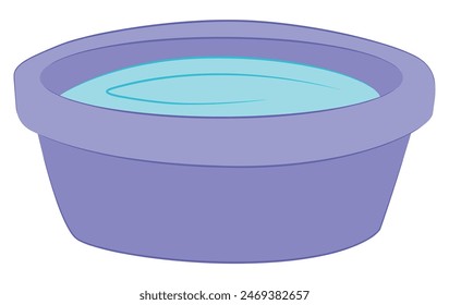 Tub with water isolated on white background